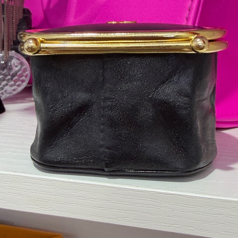 Valentino Garavani Black and Gold Coin Pouch - Picture 5 of 14